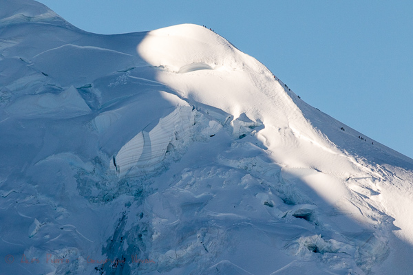 Climbers ascending Mont Blanc