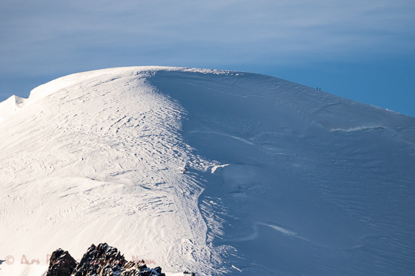 Climbers ascending Mont Blanc