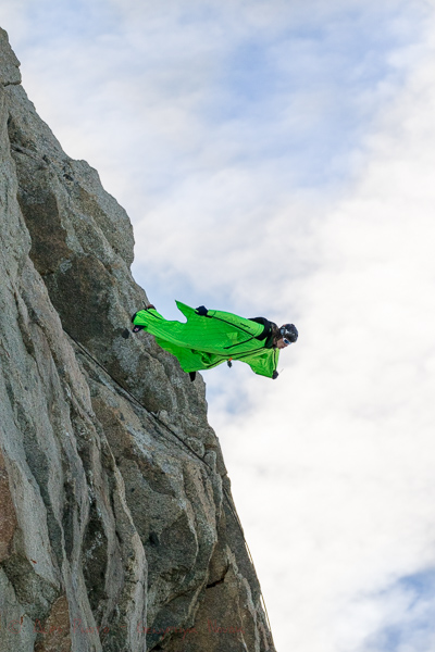 Wingsuit jumping at Aiguille du Midi