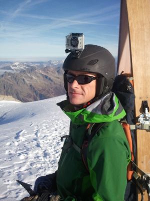 Tom ready to go at the Aiguille du Midi